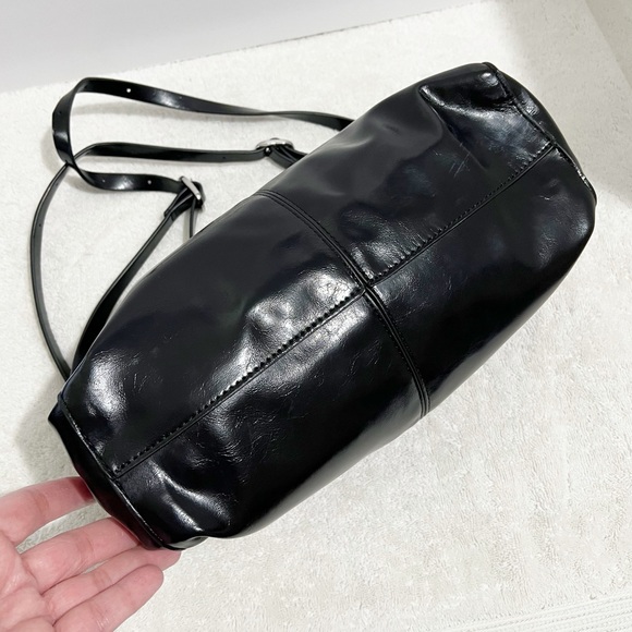 Zara Black Glossy Shoulder Bag - Picture 5 of 10